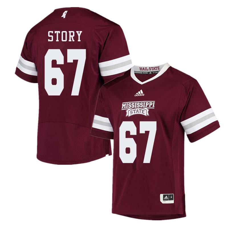 Men #67 Michael Story Mississippi State Bulldogs College Football Jerseys Sale-Maroon